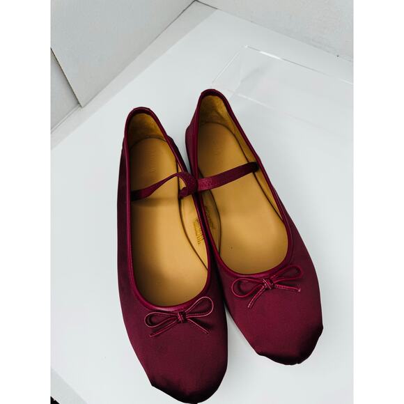 ALOHAS Burgundy Satin Odette ballet flats size 12 - Picture 7 of 11